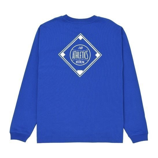【ニューバランス/new balance】のダイアモンドアスレチックス ロングスリーブTシャツ インテリア・キッズ・メンズ・レディースファッション・服の通販 founy(ファニー) 　ファッション　Fashion　レディースファッション　Fashion for Women　トップス・カットソー　Cut & Sew Tops　シャツ・ブラウス・オフィスカジュアル　Elegant Blouses & Button-Ups　ロングTシャツ・Tシャツ　Longline T-Shirts & Tees　グラフィック　Graphic, Graphic Design　スリーブ　Sleeve, Long Sleeve / Short Sleeve　プリント　Print, Printed Pattern　ロング　Long, Long-Length　TRYチームロイヤル|ID: prp329100004575589 ipo3291000000033566241