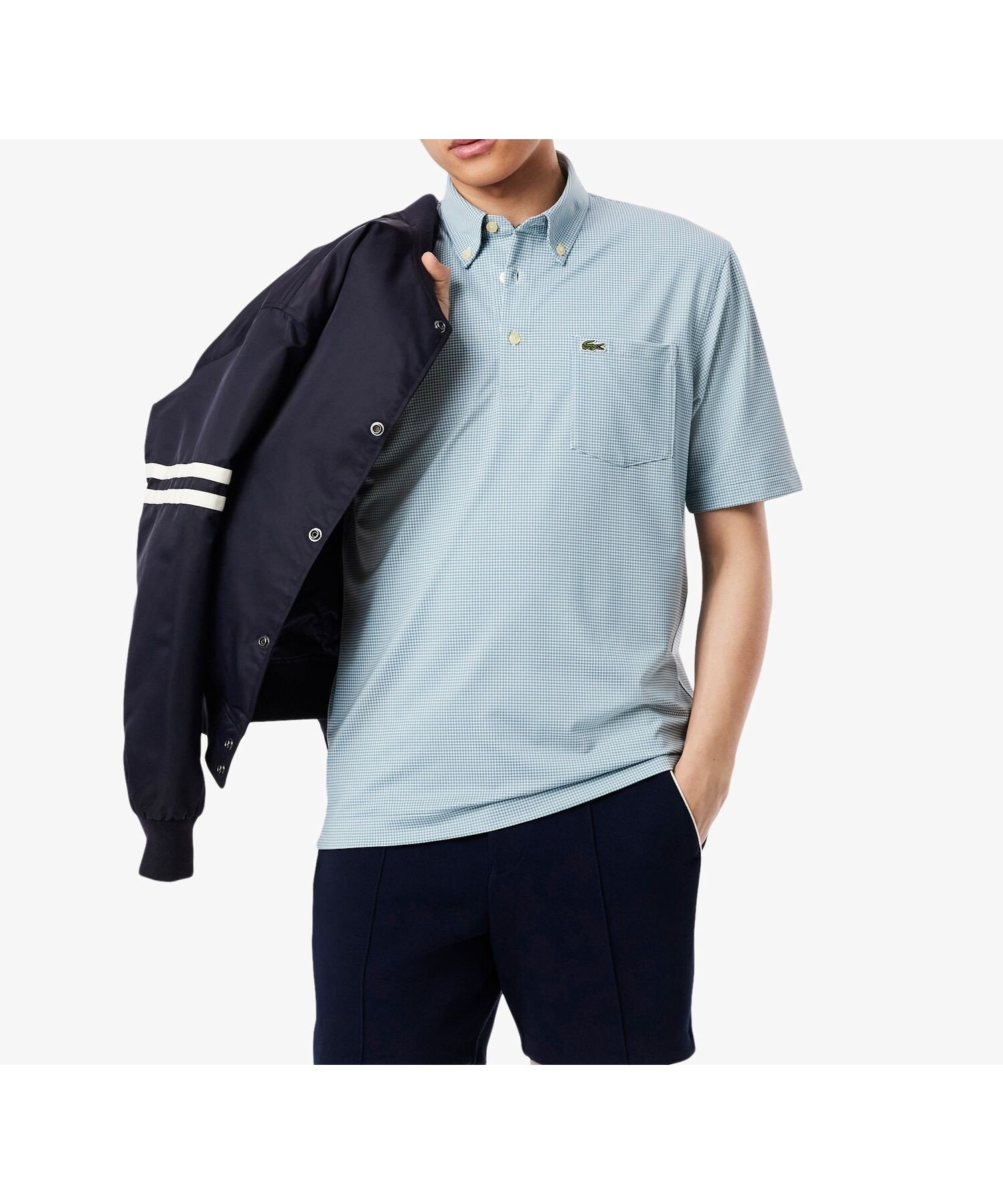 【ラコステ/LACOSTE / MEN】の消臭・速乾・UVカットマイクロチェックポロシャツ インテリア・キッズ・メンズ・レディースファッション・服の通販 founy(ファニー) 　ファッション　Fashion　メンズファッション　Fashion for Men　カフス　Cuff Design　クラシック　Classic, Timeless Style　チェック　Check, Plaid, Tartan　グレイッシュブルー|ID: prp329100004575667 ipo3291000000033581008