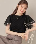 【クチュール ブローチ/Couture Brooch】の【マシンウォッシャブル・UVケア・接触冷感・二の腕カバー】配色フレアドッキングカットソー ブラック|ID: prp329100004575672 ipo3291000000032753188