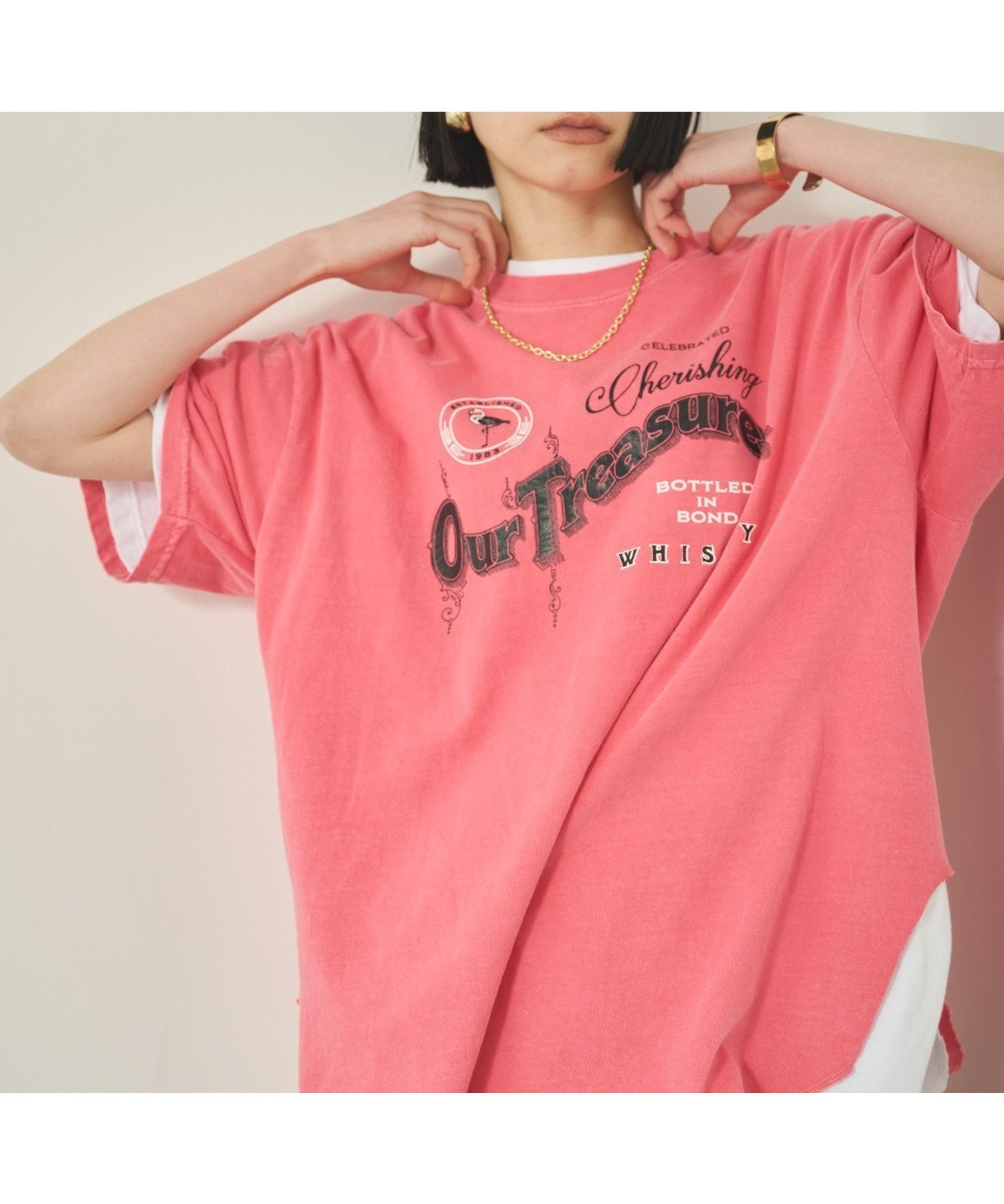 【その他のブランド/Other】の「KHA KI / カーキ」 HEM ROUND TEE -Whisky Freak インテリア・キッズ・メンズ・レディースファッション・服の通販 founy(ファニー) 　ファッション　Fashion　メンズファッション　Fashion for Men　ヴィンテージ　Vintage Style　カッティング　Cutting Detail　グラフィック　Graphic, Graphic Design　コレクション　Collection, Seasonal Line　ストライプ　Stripe, Striped Pattern　ダブル　Double, Double-Breasted　バランス　Balance, Style Balance　プリント　Print, Printed Pattern　ベロア　Velour, Soft Velvet　ベーシック　Basic, Essential　ボトム　Bottoms, Lower Wear　マニッシュ　Mannish, Boyish　ミリタリー　Military, Army Style　ラウンド　Round, Round Neck　ワイド　Wide, Wide Fit　S/S・春夏　SS, Spring/Summer, Warm Season　再入荷　Restock / Back in Stock　夏　Summer　2025年　2025　2025春夏・S/S　Spring/Summer 2025 SS25　CORAL|ID: prp329100004575688 ipo3291000000033015830