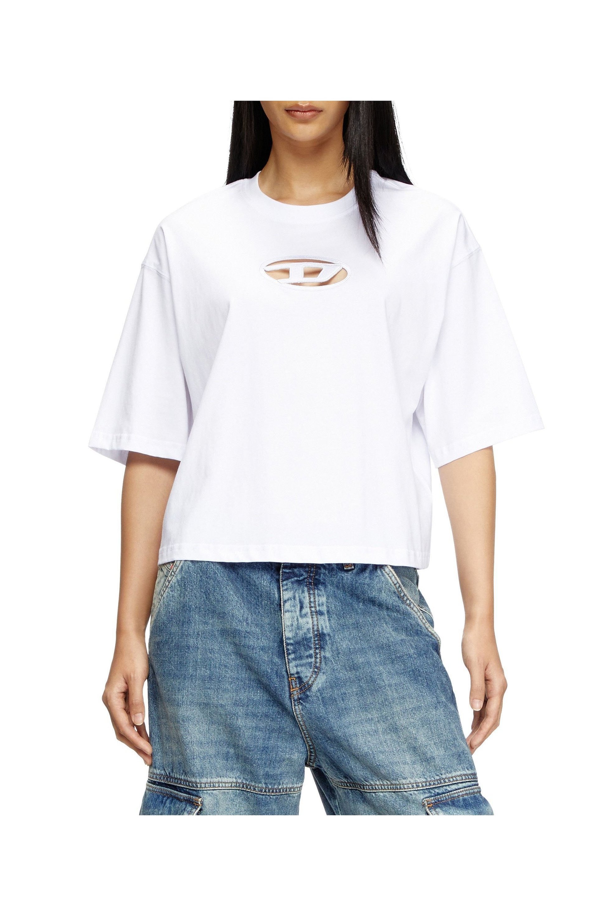 【ディーゼル/DIESEL】のレディース Tシャツ T-ROWY-OD インテリア・キッズ・メンズ・レディースファッション・服の通販 founy(ファニー) 　ファッション　Fashion　レディースファッション　Fashion for Women　トップス・カットソー　Cut & Sew Tops　シャツ・ブラウス・オフィスカジュアル　Elegant Blouses & Button-Ups　ロングTシャツ・Tシャツ　Longline T-Shirts & Tees　シンプル　Simple, Minimal　半袖　Short Sleeve, Half Sleeve　ホワイト|ID: prp329100004575812 ipo3291000000032713091