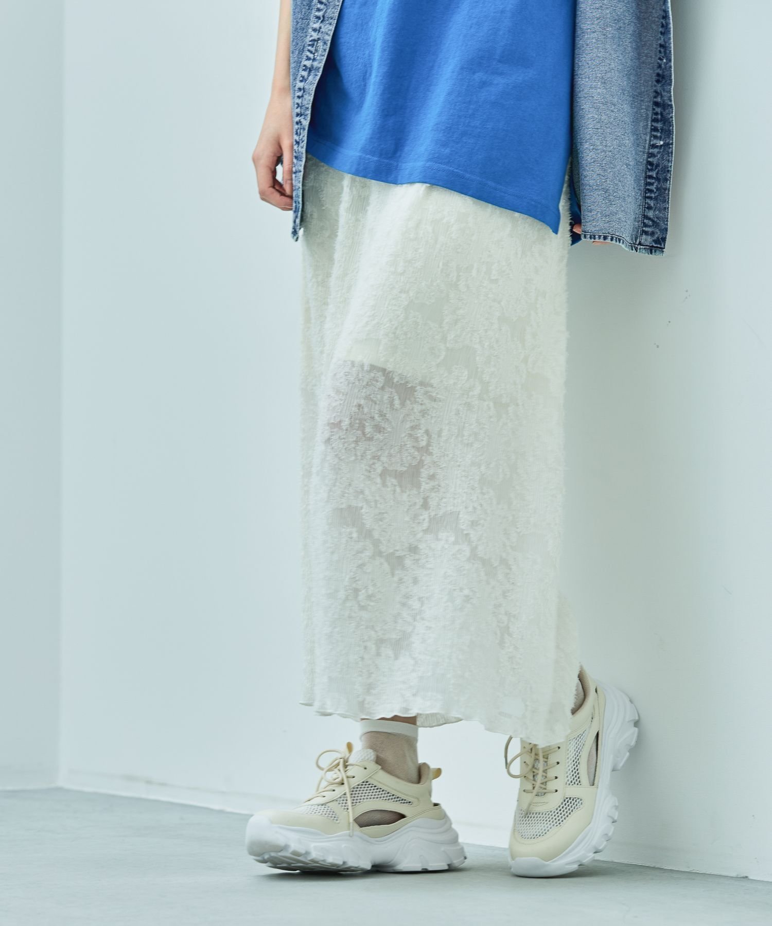 【ラコレ/LAKOLE】のフリンジプリーツスカート インテリア・キッズ・メンズ・レディースファッション・服の通販 founy(ファニー) 　ファッション　Fashion　レディースファッション　Ladies' Fashion Online　スカート　Skirt　プリーツスカート　Pleated Skirts　おすすめ　Recommend　カットソー　Cut And Sew　シアー　Sheer　フリンジ　Fringe　プリーツ　Pleats　エレガント 上品　Elegant　オフホワイト|ID: prp329100004575815 ipo3291000000032639093