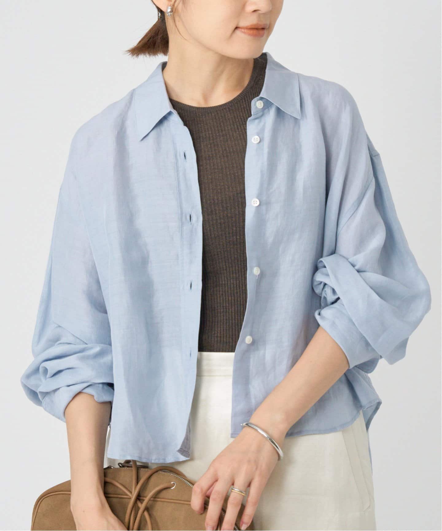 【イエナ/IENA】の《追加2》ラミーリヨセルショートシャツ インテリア・キッズ・メンズ・レディースファッション・服の通販 founy(ファニー) 　ファッション　Fashion　レディースファッション　Ladies' Fashion Online　トップス・カットソー　Tops/Tshirt　シャツ/ブラウス　Shirts/Blouses　サックスブルー|ID: prp329100004575823 ipo3291000000032556713