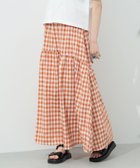 【その他のブランド/Other】のチェック ギャザー ロングスカート ORANGE|ID: prp329100004575859 ipo3291000000033209540