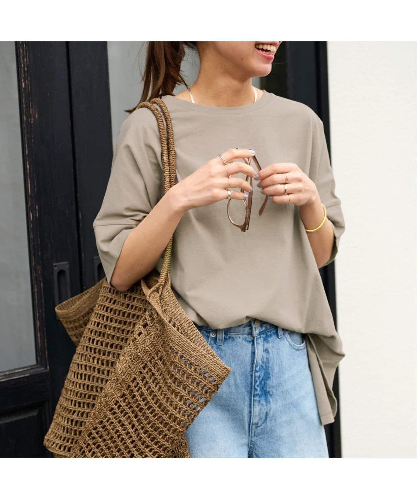 【ジャーナルスタンダード レリューム/JOURNAL STANDARD relume】の《追加3》オーガニックコットン汗ジミ防止ワイドT インテリア・キッズ・メンズ・レディースファッション・服の通販 founy(ファニー) 　ファッション　Fashion　レディースファッション　WOMEN　2025年　2025　2025春夏・S/S　Ss,Spring/Summer,2025　ワイド　Wide　グレーA|ID: prp329100004575862 ipo3291000000032488623