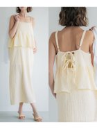 【コカ/COCA】の【シワが目立ちにくい】ペプラムクロスシャーリングワンピース Ivory|ID: prp329100004575887 ipo3291000000032720392