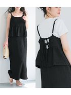 【コカ/COCA】の【シワが目立ちにくい】ペプラムクロスシャーリングワンピース Black|ID: prp329100004575887 ipo3291000000032720394