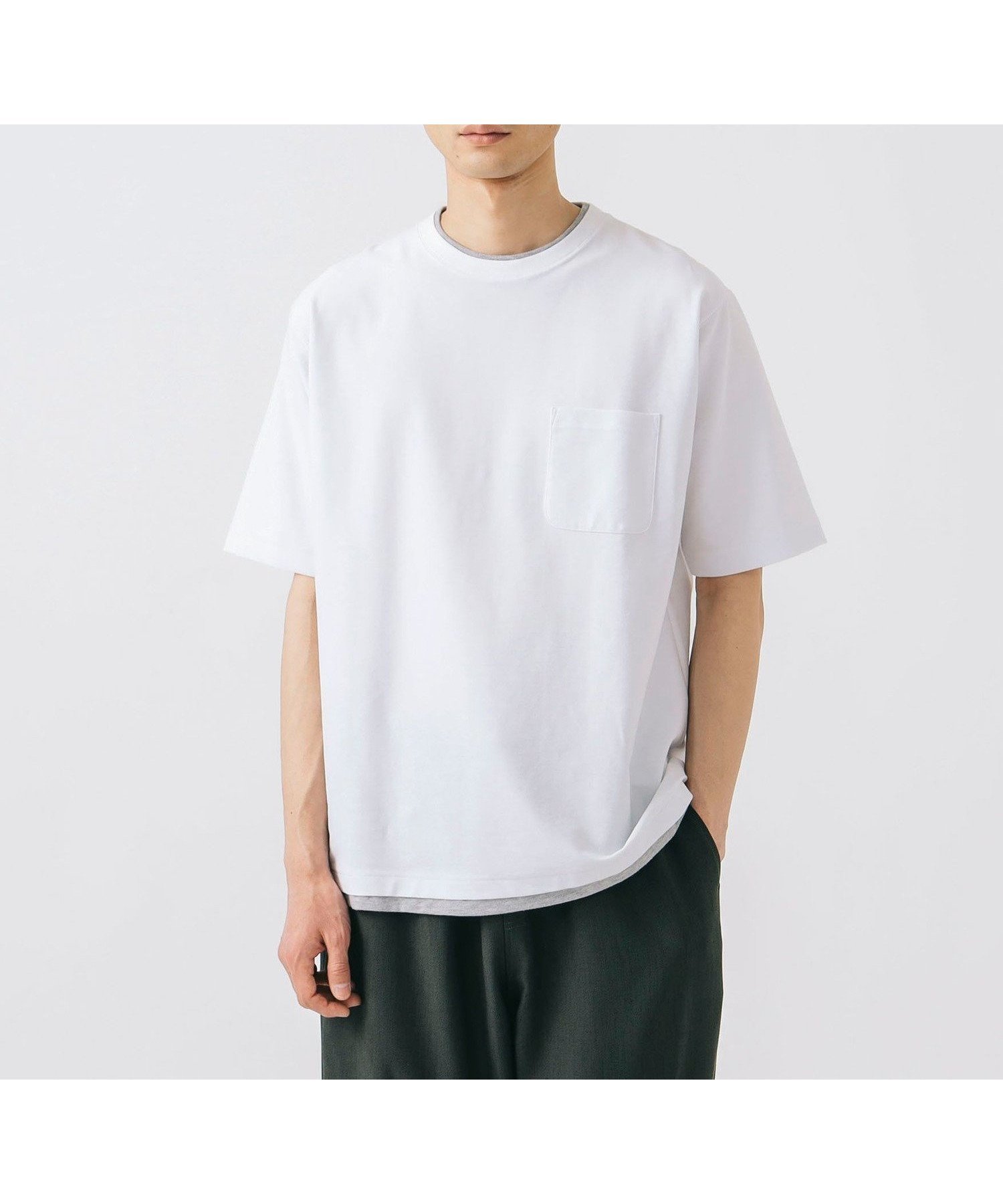 【ビームス ハート/BEAMS HEART】のフェイクレイヤー ポケット Tシャツ(接触冷感) インテリア・キッズ・メンズ・レディースファッション・服の通販 founy(ファニー) 　ファッション　Fashion　レディースファッション　Ladies' Fashion Online　トップス・カットソー　Tops/Tshirt　シャツ/ブラウス　Shirts/Blouses　ロング / Tシャツ　T-Shirts　おすすめ　Recommend　インナー　Inner　シンプル　Simple　ジャケット　Jacket　スタイリッシュ　Stylish　デニム　Denim　フィット　Fit　ポケット　Pocket　モダン　Modern　リラックス　Relax　WHITE|ID: prp329100004575917 ipo3291000000032567968