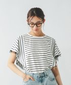 【グローバルワーク/GLOBAL WORK】のフローズン袖フレアプルオーバー/289383 人気、トレンドファッション・服の通販 founy(ファニー) ファッション Fashion レディースファッション Ladies' Fashion Online トップス・カットソー Tops/Tshirt プルオーバー Pullover シアー Sheer チュール Tulle ネックレス Necklace パール Pearl フレア Flare ワイド Wide 吸水 Water Absorption thumbnail オフ×ブラックボーダー10|ID: prp329100004576017 ipo3291000000032529958