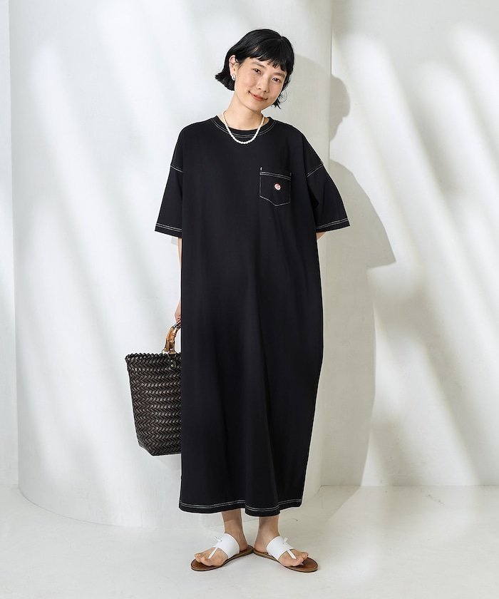 【フリークスストア/FREAK'S STORE】の別注 配色ステッチ ポケットワンピース 25SS インテリア・キッズ・メンズ・レディースファッション・服の通販 founy(ファニー) 　ファッション　Fashion　レディースファッション　WOMEN　ワンピース　Dress　2025年　2025　2025春夏・S/S　Ss,Spring/Summer,2025　シンプル　Simple　スペシャル　Special　ベーシック　Basic　ポケット　Pocket　別注　Special Order　夏　Summer　旅行　Travel　S/S・春夏　Ss・Spring/Summer　ブラック|ID: prp329100004576033 ipo3291000000032405025