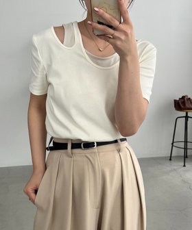 【カプリシューレマージュ/CAPRICIEUX LEMAGE】の【1枚で着映え】レイヤードアシメネックTシャツ 人気、トレンドファッション・服の通販 founy(ファニー) ファッション Fashion レディースファッション Fashion for Women トップス・カットソー Cut & Sew Tops シャツ・ブラウス・オフィスカジュアル Elegant Blouses & Button-Ups ロングTシャツ・Tシャツ Longline T-Shirts & Tees おすすめ Recommended / Our Picks アシンメトリー Asymmetrical Style インナー Innerwear コンパクト Compact, Small Size セットアップ Set-Up, Coordinated Outfit センター Center, Center Line デニム Denim, Jeans Material フィット Fit, Slim Fit マキシ Maxi, Full Length 切替 Switching, Contrast Panel |ID:prp329100004576086