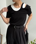 【カプリシューレマージュ/CAPRICIEUX LEMAGE】の【1枚で着映え】レイヤードアシメネックTシャツ 人気、トレンドファッション・服の通販 founy(ファニー) ファッション Fashion レディースファッション Fashion for Women トップス・カットソー Cut & Sew Tops シャツ・ブラウス・オフィスカジュアル Elegant Blouses & Button-Ups ロングTシャツ・Tシャツ Longline T-Shirts & Tees おすすめ Recommended / Our Picks アシンメトリー Asymmetrical Style インナー Innerwear コンパクト Compact, Small Size セットアップ Set-Up, Coordinated Outfit センター Center, Center Line デニム Denim, Jeans Material フィット Fit, Slim Fit マキシ Maxi, Full Length 切替 Switching, Contrast Panel thumbnail ブラック|ID: prp329100004576086 ipo3291000000033446348