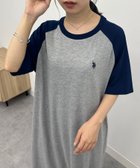 【ラナン/Ranan】の【U.S. POLO ASSN.】ラグランカットソーAラインワンピース ネイビー/グレー|ID: prp329100004576121 ipo3291000000032518997