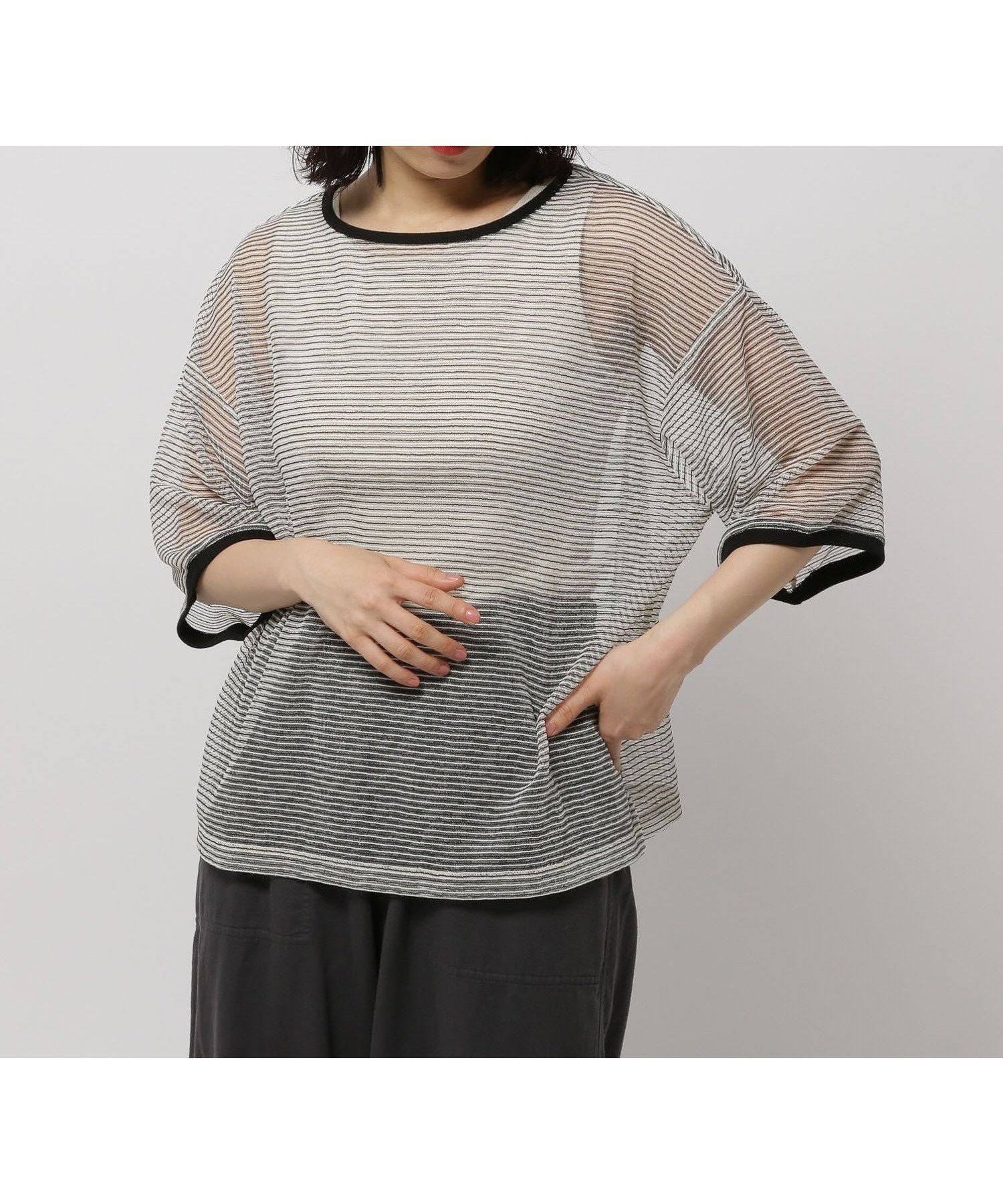 【ニコアンド/niko and】のシアーボーダープルオーバー インテリア・キッズ・メンズ・レディースファッション・服の通販 founy(ファニー) 　ファッション　Fashion　レディースファッション　Fashion for Women　トップス・カットソー　Cut & Sew Tops　カジュアルプルオーバー・ニットトップス　Pullovers & Knit Tops / Casual Pullovers　おすすめ　Recommended / Our Picks　キャップ　Cap, Baseball Cap　シアー　Sheer, See-Through　スポーティ　Sporty, Casual Athletic　タンク　Tank Top, Sleeveless Top　ボーダー　Border, Stripe　オフ11|ID: prp329100004576168 ipo3291000000033349331