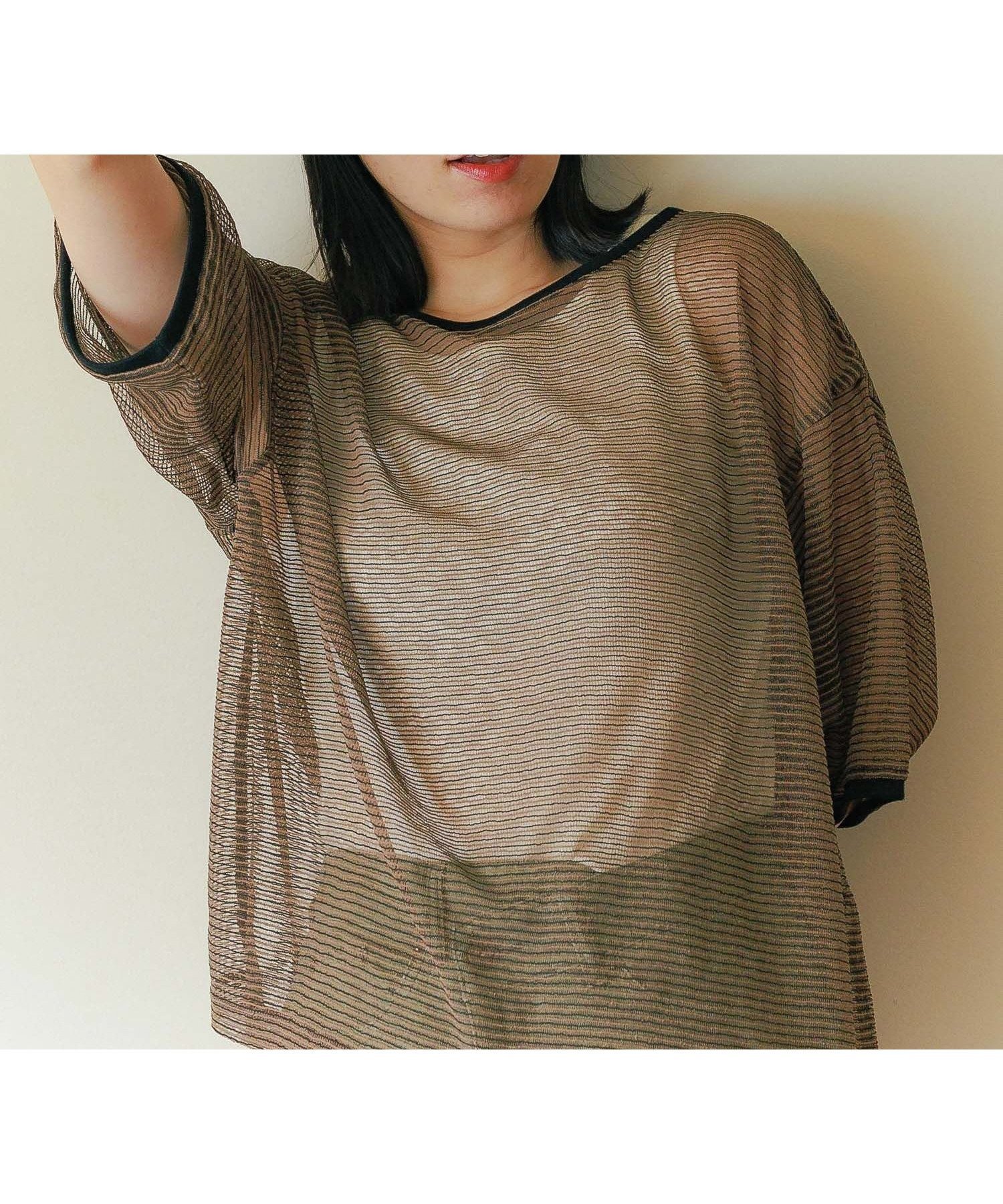 【ニコアンド/niko and】のシアーボーダープルオーバー インテリア・キッズ・メンズ・レディースファッション・服の通販 founy(ファニー) 　ファッション　Fashion　レディースファッション　Fashion for Women　トップス・カットソー　Cut & Sew Tops　カジュアルプルオーバー・ニットトップス　Pullovers & Knit Tops / Casual Pullovers　おすすめ　Recommended / Our Picks　キャップ　Cap, Baseball Cap　シアー　Sheer, See-Through　スポーティ　Sporty, Casual Athletic　タンク　Tank Top, Sleeveless Top　ボーダー　Border, Stripe　モカ59|ID: prp329100004576168 ipo3291000000033349332