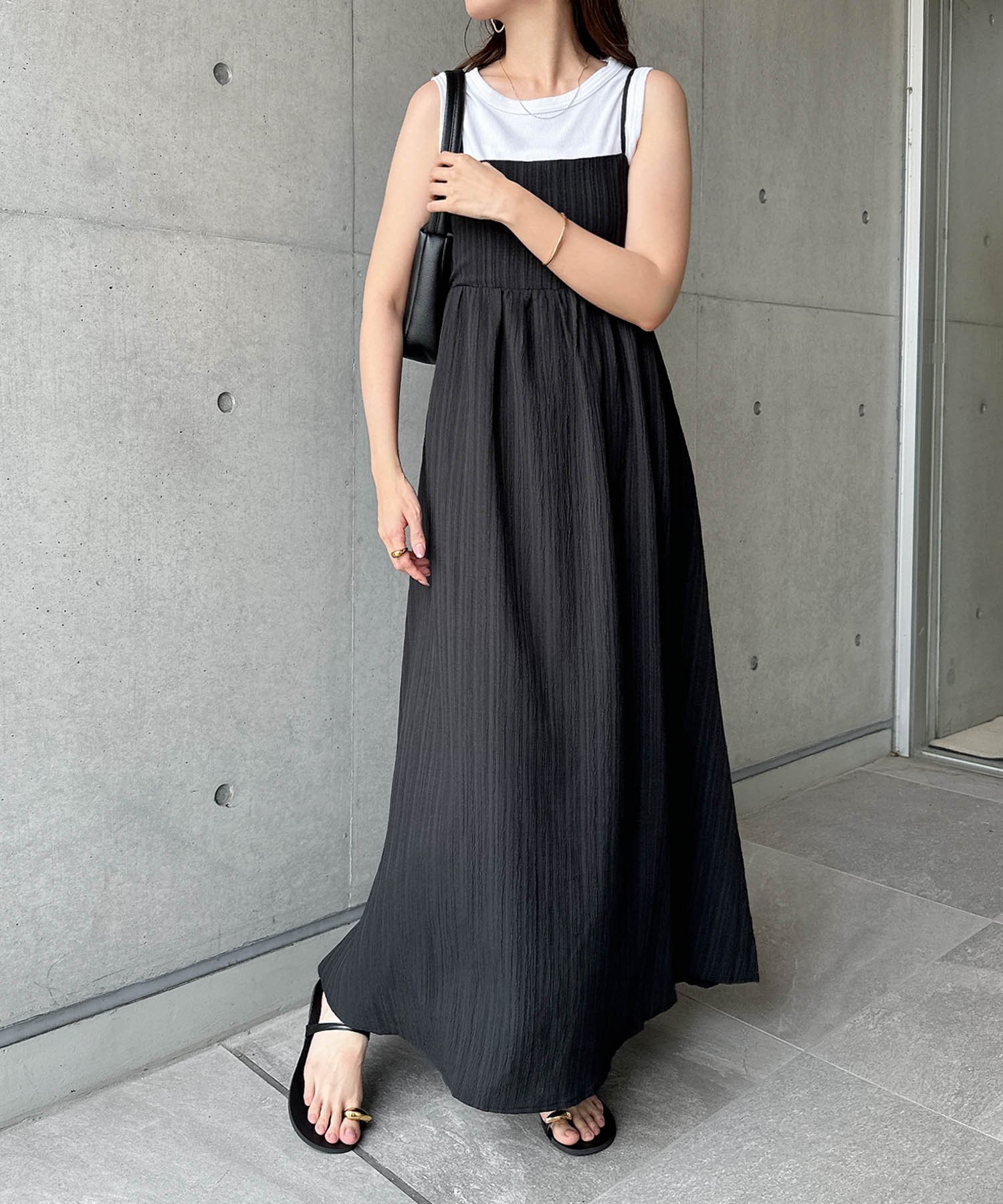 【その他のブランド/Other】のドビー織り ギャザー キャミ ワンピース 人気、トレンドファッション・服の通販 founy(ファニー) 　ファッション　Fashion　レディースファッション　Fashion for Women　ワンピース　Dresses　キャミソールワンピース　Camisole Dresses　おすすめ　Recommended / Our Picks　インナー　Innerwear　キャミ　Camisole, Cami Top　キャミソール　Camisole, Spaghetti Strap Top　ギャザー　Gathered, Ruffled　ストライプ　Stripe, Striped Pattern　プリーツ　Pleats, Pleated　ポケット　Pocket, Pocket Detail　ラップ　Wrap, Wrap Design　ランダム　Random, Irregular　ロング　Long, Long-Length　楽ちん　Easy Fit, Comfortable　長袖　Long Sleeve, Full Sleeve　 other-1|ID: prp329100004576192 ipo3291000000032758713