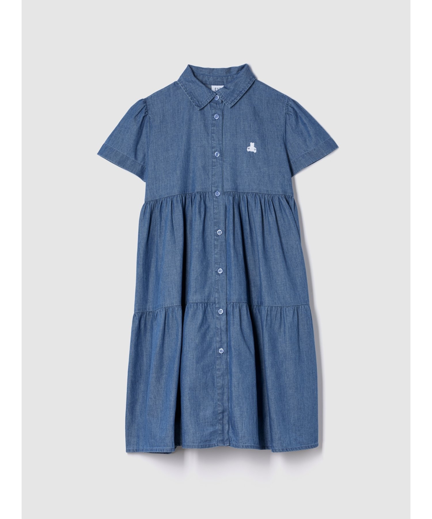 【ギャップ/GAP / KIDS】のリラックス ティアード シャツワンピース (キッズ) インテリア・キッズ・メンズ・レディースファッション・服の通販 founy(ファニー) 　ファッション　Fashion　キッズファッション　KIDS Children’s Clothing　ワンピース　Dress/Kids　ギャザー　Gather　シャーリング　Shirring　ショルダー　Shoulder　ティアード　Tiered　ドロップ　Drop　フロント　Front　リラックス　Relax　半袖　Short Sleeve　CHAMBRAY_042|ID: prp329100004576223 ipo3291000000032626152
