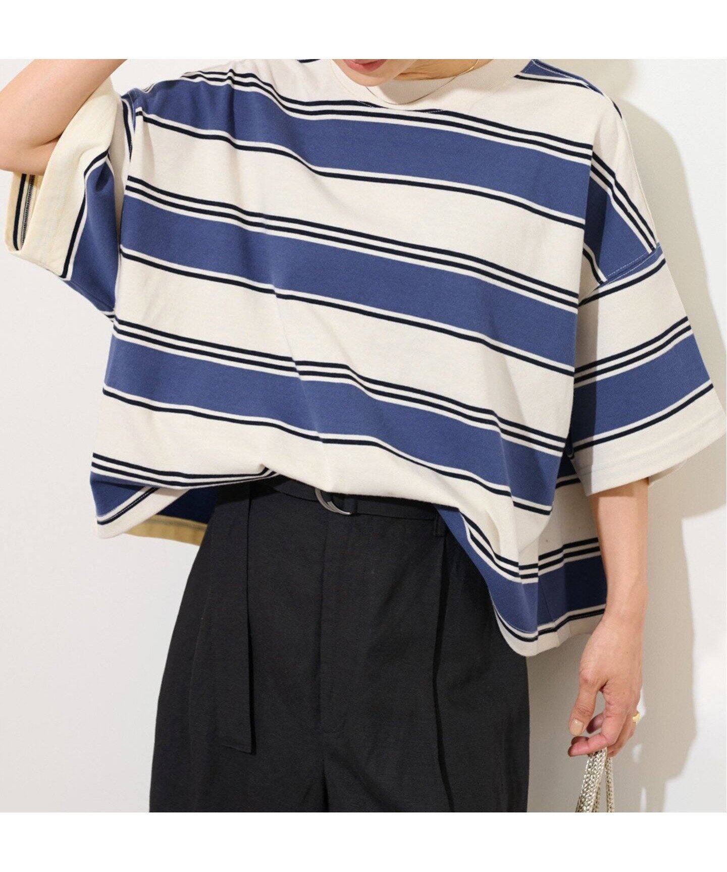 【ジャーナルスタンダード レリューム/JOURNAL STANDARD relume】の【SUNNY SPORTS/サニースポーツ】 Multi border Tee Tシャツ 人気、トレンドファッション・服の通販 founy(ファニー) 　ファッション　Fashion　レディースファッション　WOMEN　トップス・カットソー　Tops/Tshirt　シャツ/ブラウス　Shirts/Blouses　ロング / Tシャツ　T-Shirts　2025年　2025　2025春夏・S/S　Ss,Spring/Summer,2025　おすすめ　Recommend　スポーツ　Sports　ボーダー　Border　ミリタリー　Military　リアル　Real　リラックス　Relax　ワーク　Work　夏　Summer　 other-1|ID: prp329100004576230 ipo3291000000032447897