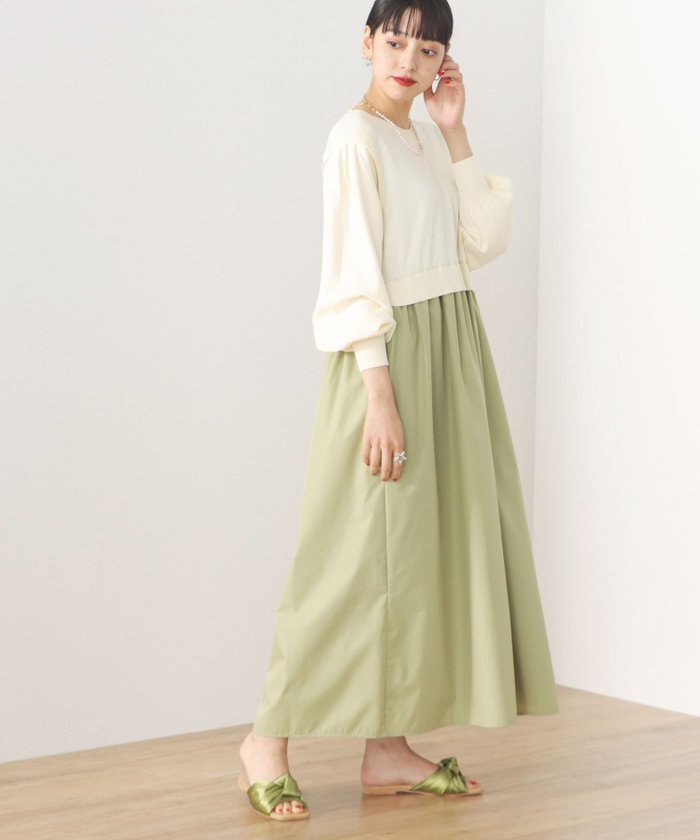 【その他のブランド/Other】のBEAMS HEART / ニットドッキング ワンピース インテリア・キッズ・メンズ・レディースファッション・服の通販 founy(ファニー) https://founy.com/ ファッション Fashion レディースファッション Fashion for Women ワンピース Dresses ギャザー Gathered, Ruffled シャツワンピ Shirt Dress, Shirt One-Piece ドッキング Docking, Mixed Material フロント Front, Front Design ブロード Broadcloth, Fine Cotton |ID: prp329100004576242 ipo3291000000032708268