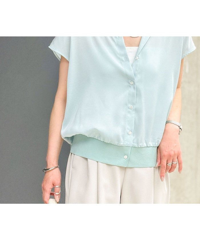 【ノーリーズ/NOLLEY'S】の裾リブサテンシフォンフレンチシャツ インテリア・キッズ・メンズ・レディースファッション・服の通販 founy(ファニー) https://founy.com/ ファッション Fashion レディースファッション Fashion for Women トップス・カットソー Cut & Sew Tops シャツ・ブラウス・オフィスカジュアル Elegant Blouses & Button-Ups 2025年 2025 2025春夏・S/S Spring/Summer 2025 SS25 おすすめ Recommended / Our Picks エレガント 上品 Elegant シアー Sheer, See-Through ドッキング Docking, Mixed Material 人気 Popular, Best Seller 半袖 Short Sleeve, Half Sleeve 夏 Summer 春 Spring 羽織 Haori, Light Jacket ビジネス 仕事 通勤 Business / Work / Commuting |ID: prp329100004576249 ipo3291000000033550917