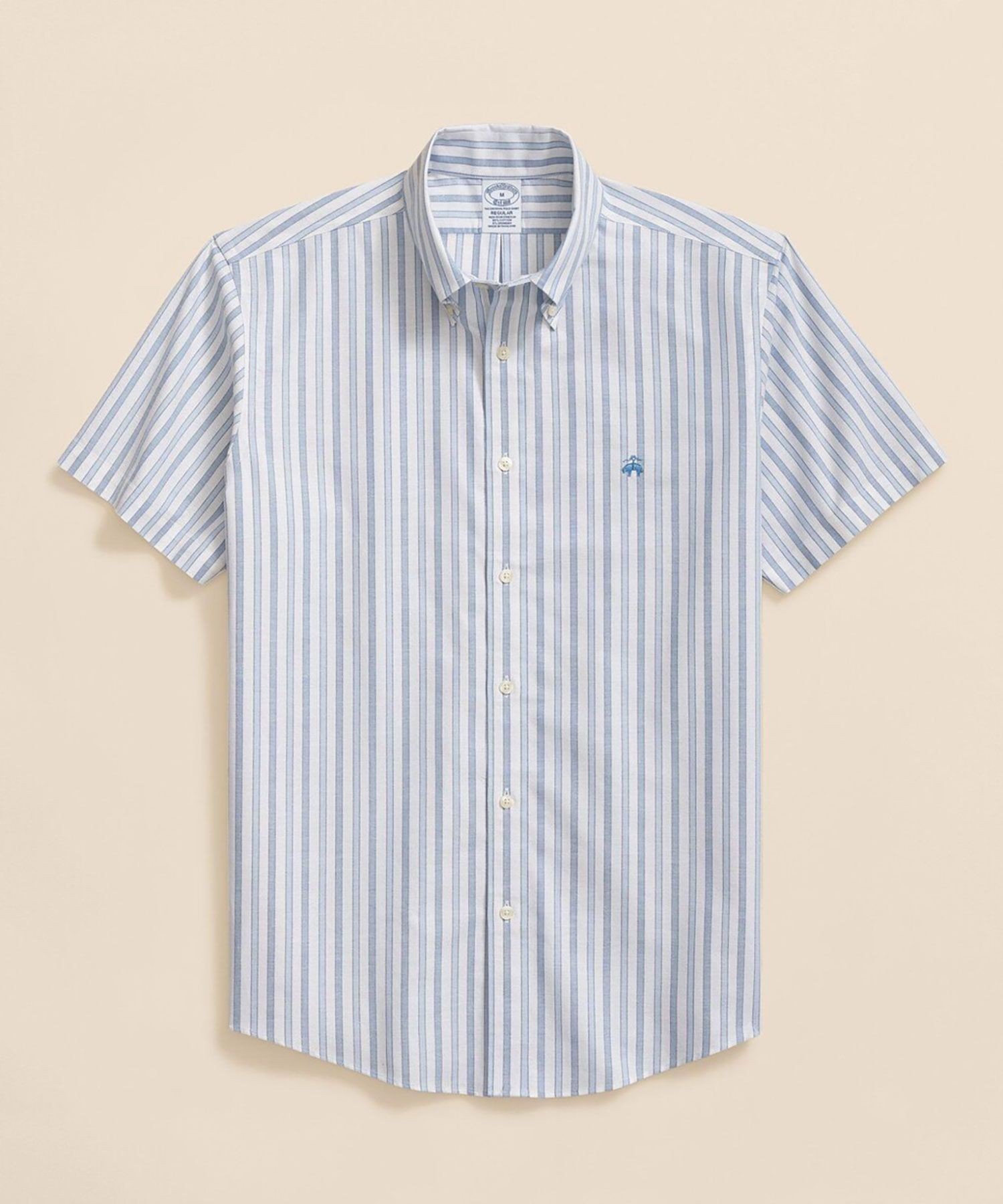 【ブルックス ブラザーズ/Brooks Brothers / MEN】のノンアイロン ストレッチオックスフォード GFロゴ ショートスリーブ カジュアルシャツ Regular Fit インテリア・キッズ・メンズ・レディースファッション・服の通販 founy(ファニー) 　ファッション　Fashion　メンズファッション　Men's Style Online　ショート　Short　ストレッチ　Stretch　スリーブ　Sleeve　ダウン　Down　半袖　Short Sleeve　ブルー系その他3|ID: prp329100004576294 ipo3291000000032657659