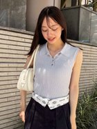 【フレイ アイディー/FRAY I.D】のノースリーブケーブルニットポロ/ウォッシャブル 人気、トレンドファッション・服の通販 founy(ファニー) ファッション Fashion レディースファッション Fashion for Women トップス・カットソー Cut & Sew Tops ニット Knit Tops & Sweaters キャミソール&ノースリーブ Camisoles & Sleeveless Tops ウォッシャブル Machine Washable カッティング Cutting Detail シンプル Simple, Minimal トレンド Trend, Trending Now ノースリーブ Sleeveless, No-Sleeve フロント Front, Front Design メタル Metal, Metal Parts モノトーン Monotone, Black and White リュクス Luxury, Elegant, High-End, Chic 夏 Summer thumbnail LBLU[081]|ID: prp329100004576301 ipo3291000000032758599