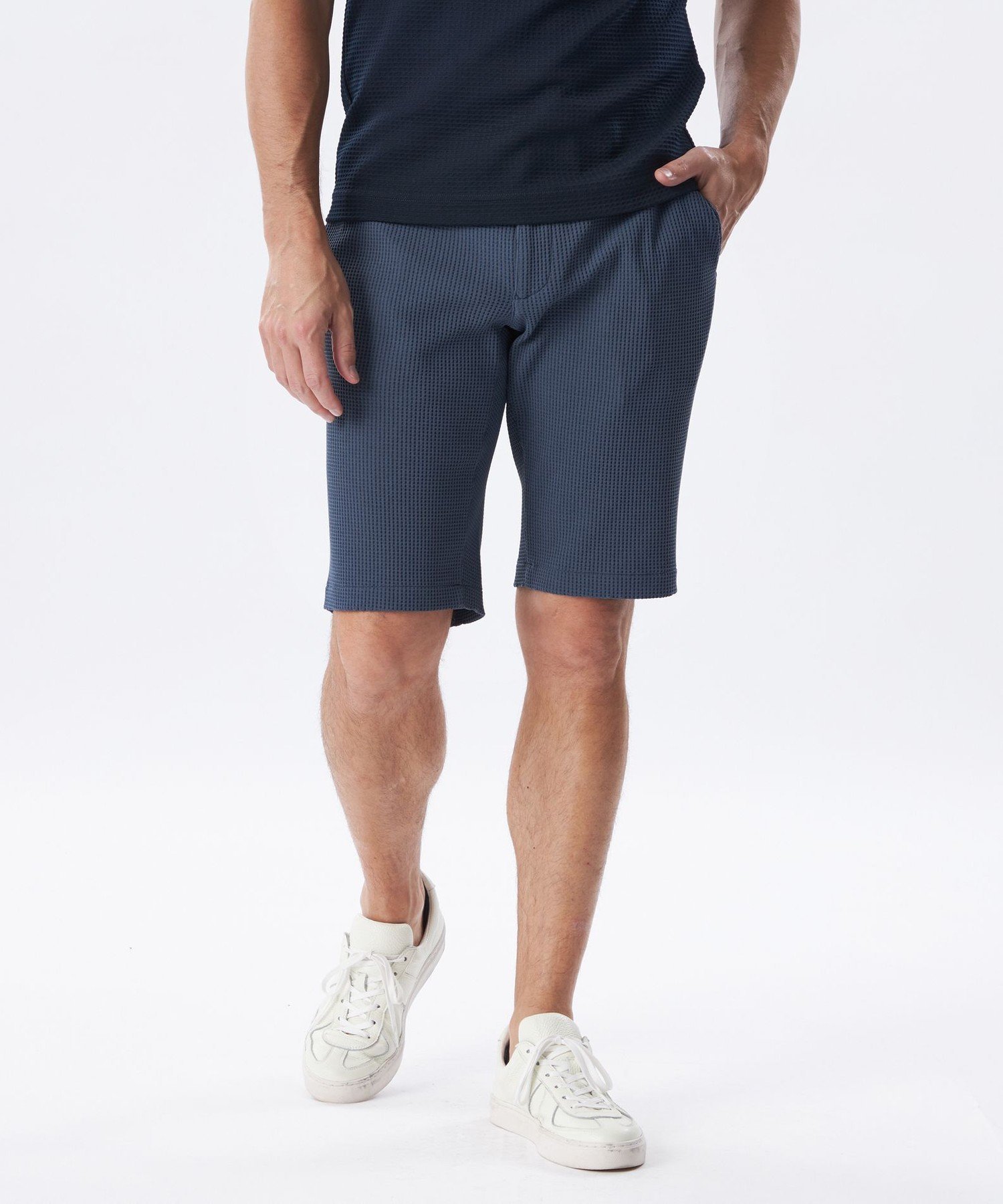【その他のブランド/Other】のワッフルサーマルショートパンツ インテリア・キッズ・メンズ・レディースファッション・服の通販 founy(ファニー) 　ファッション　Fashion　メンズファッション　Men's Style Online　ボトムス　Bottoms/Men　ハーフ / ショートパンツ　Short Pants　カットソー　Cut And Sew　カーディガン　Cardigan　サマー　Summer　ショート　Short　シンプル　Simple　ストレッチ　Stretch　ドローコード　Draw Cord　フィット　Fit　エレガント 上品　Elegant　吸水　Water Absorption　夏　Summer　春　Spring　S/S・春夏　Ss・Spring/Summer　【WEB限定】ブルー2|ID: prp329100004576378 ipo3291000000032658408