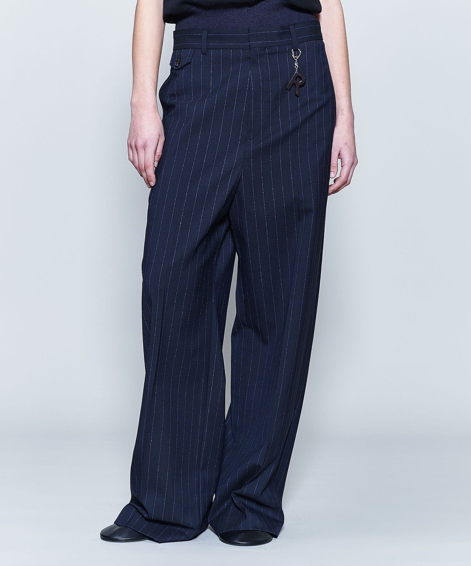 【ビューティ&ユース ユナイテッドアローズ/BEAUTY&YOUTH / UNITED ARROWS】の6(ROKU) ネップ ストライプ パンツ インテリア・キッズ・メンズ・レディースファッション・服の通販 founy(ファニー) 　ファッション　Fashion　レディースファッション　WOMEN　パンツ　Pants　キーホルダー　Key Ring　ジャケット　Jacket　ストライプ　Stripe　セットアップ　Set Up　ネップ　Nep Yarn　ループ　Loop　NAVY|ID: prp329100004576456 ipo3291000000032410455