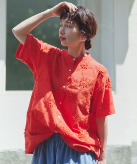 【スタディオ クリップ/studio CLIP】の3Dレースハーフスリーブシャツ 人気、トレンドファッション・服の通販 founy(ファニー) ファッション Fashion レディースファッション Ladies' Fashion Online トップス・カットソー Tops/Tshirt シャツ/ブラウス Shirts/Blouses おすすめ Recommend デニム Denim 人気 Popularity 半袖 Short Sleeve 夏 Summer 定番 Standard 羽織 Haori |ID:prp329100004576484