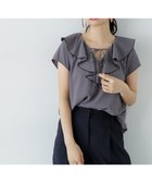 【エヌ ナチュラルビューティーベーシック/N.Natural Beauty basic】のバイカラーフレアブラウス チャコール1|ID: prp329100004576488 ipo3291000000032586322