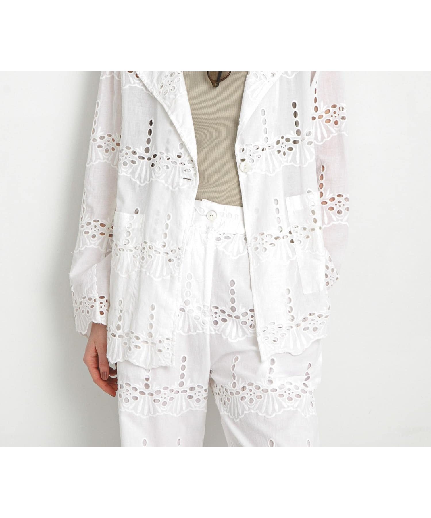 【サニーレーベル/Sonny Label / URBAN RESEARCH】のコットンレースジャケット インテリア・キッズ・メンズ・レディースファッション・服の通販 founy(ファニー) 　ファッション　Fashion　レディースファッション　Ladies' Fashion Online　アウター　Coat Outerwear　ジャケット　Jackets　2025年　2025　2025春夏・S/S　Ss,Spring/Summer,2025　おすすめ　Recommend　インナー　Inner　キャミソール　Camisole　ジャケット　Jacket　セットアップ　Set Up　タンク　Tank　デニム　Denim　トレンド　Trend　レース　Race　夏　Summer　S/S・春夏　Ss・Spring/Summer　オフ|ID: prp329100004576510 ipo3291000000032610614