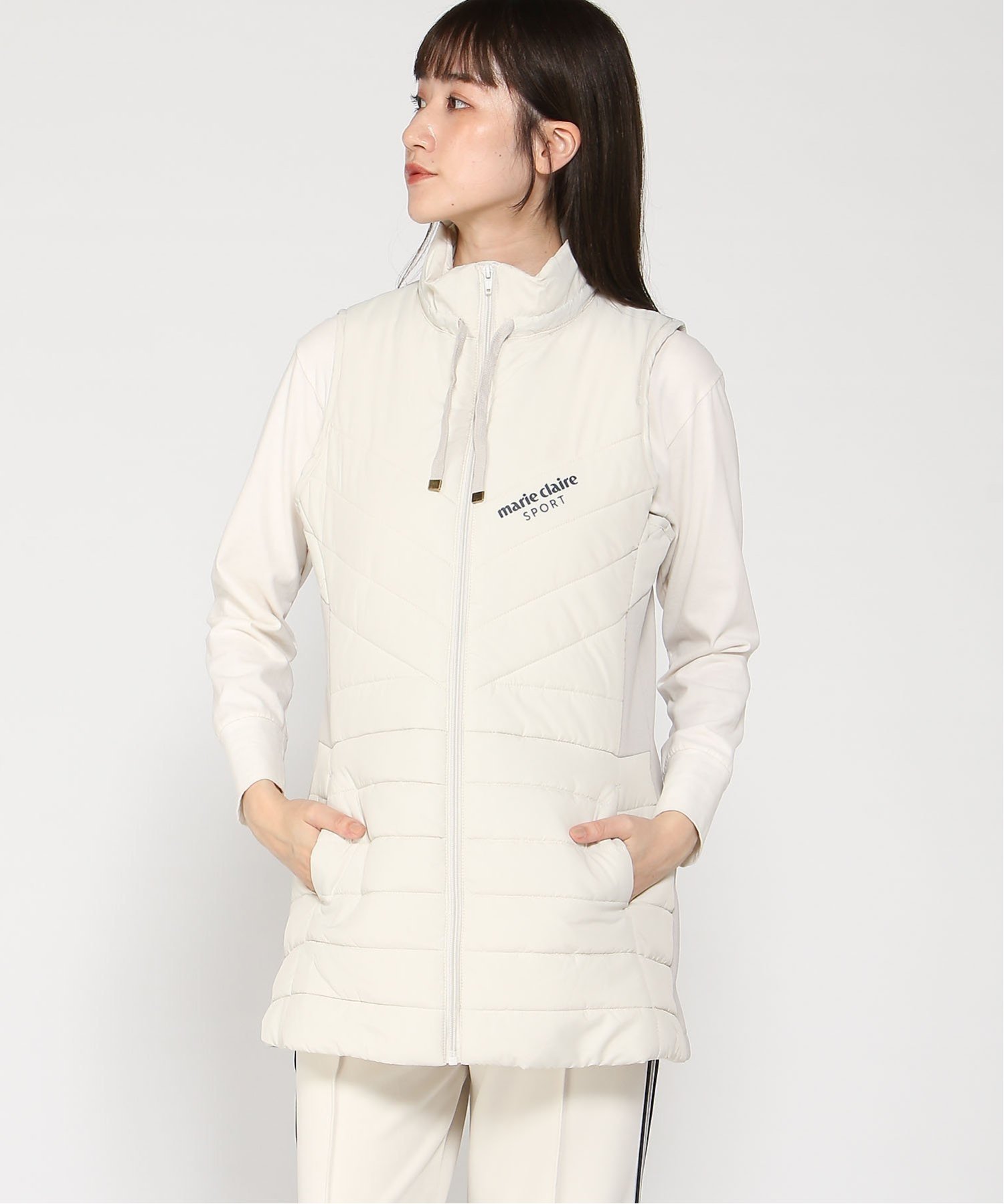 【ニッキー/nikki】のmarie claire sport/素材切替中綿ロングベスト インテリア・キッズ・メンズ・レディースファッション・服の通販 founy(ファニー) 　ファッション　Fashion　レディースファッション　Fashion for Women　アウター　Coat / Outerwear Collection　トップス・カットソー　Cut & Sew Tops　ベスト&ジレ / 重ね着スタイル　Vests & Gilets　アウトドア　Outdoor Clothing　クール　Cool, Chic　スポーツ　Sports, Activewear　スリーブ　Sleeve, Long Sleeve / Short Sleeve　ベスト　Vest, Waistcoat　ベーシック　Basic, Essential　ロング　Long, Long-Length　切替　Switching, Contrast Panel　OWT|ID: prp329100004576551 ipo3291000000032720428