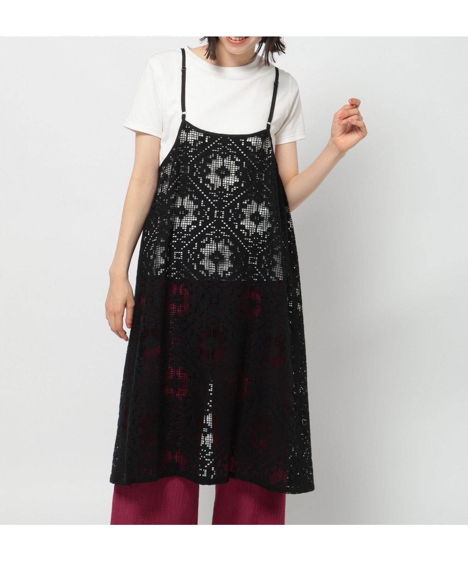 【ニコアンド/niko and】の3WAYクラフト風キャミワンピース インテリア・キッズ・メンズ・レディースファッション・服の通販 founy(ファニー) 　ファッション　Fashion　レディースファッション　Ladies' Fashion Online　ワンピース　Dress　キャミワンピース　No Sleeve Dresses　おすすめ　Recommend　キャミワンピース　Cami Dress　トレンド　Trend　バランス　Balance　ボトム　Bottom　ラップ　Wrap　夏　Summer　無地　Plain Color　ブラック|ID: prp329100004576842 ipo3291000000032588969