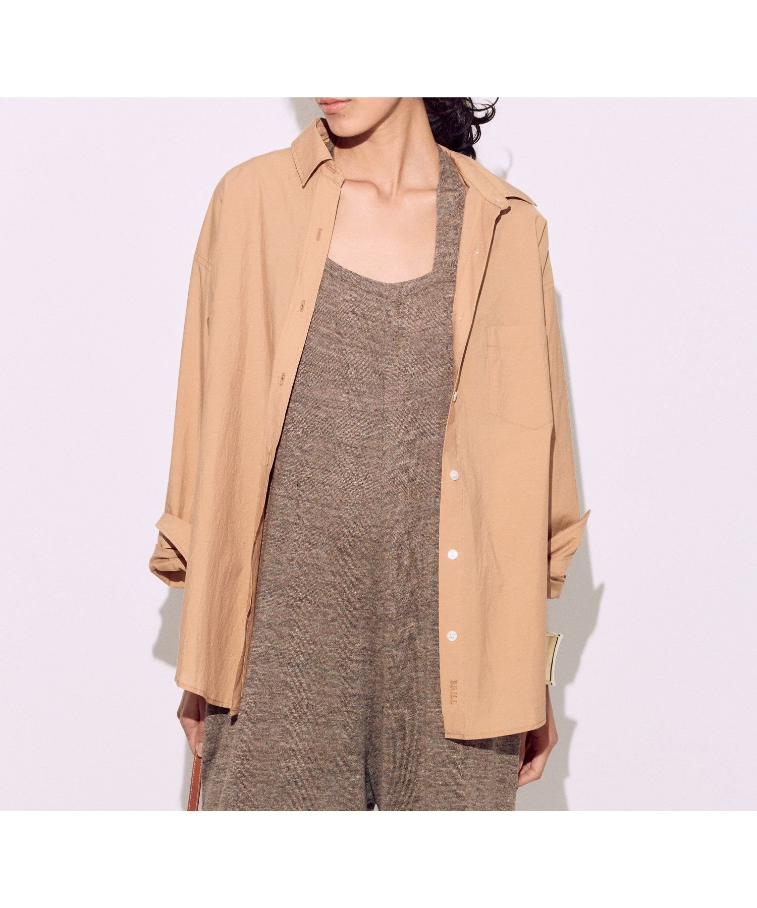 【ブリル/BRILL】のライトオーバーシャツ インテリア・キッズ・メンズ・レディースファッション・服の通販 founy(ファニー) 　ファッション　Fashion　レディースファッション　WOMEN　トップス・カットソー　Tops/Tshirt　シャツ/ブラウス　Shirts/Blouses　ブラウン55|ID: prp329100004576862 ipo3291000000032415265