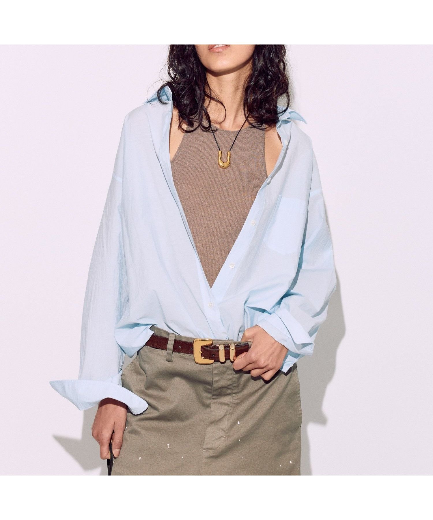 【ブリル/BRILL】のライトオーバーシャツ インテリア・キッズ・メンズ・レディースファッション・服の通販 founy(ファニー) 　ファッション　Fashion　レディースファッション　WOMEN　トップス・カットソー　Tops/Tshirt　シャツ/ブラウス　Shirts/Blouses　サックス85|ID: prp329100004576862 ipo3291000000032415266