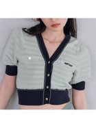 【リリーブラウン/Lily Brown】の【LILY BROWN×MARY QUANT】ニットカーデ 人気、トレンドファッション・服の通販 founy(ファニー) ファッション Fashion レディースファッション WOMEN トップス・カットソー Tops/Tshirt ニット Knit Tops クラシカル Classical スカラップ Scalloped スリーブ Sleeve 透かし Watermark ボーダー Border リゾート Resort おすすめ Recommend エレガント 上品 Elegant thumbnail MNT[021]|ID: prp329100004576974 ipo3291000000032485045