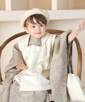 【ウタタネ/utatane / KIDS】のutatane 七五三 着物 3歳 男の子 被布セット オフホワイト*ベージュ 人気、トレンドファッション・服の通販 founy(ファニー) ファッション Fashion キッズファッション Fashion for Kids |ID:prp329100004577085