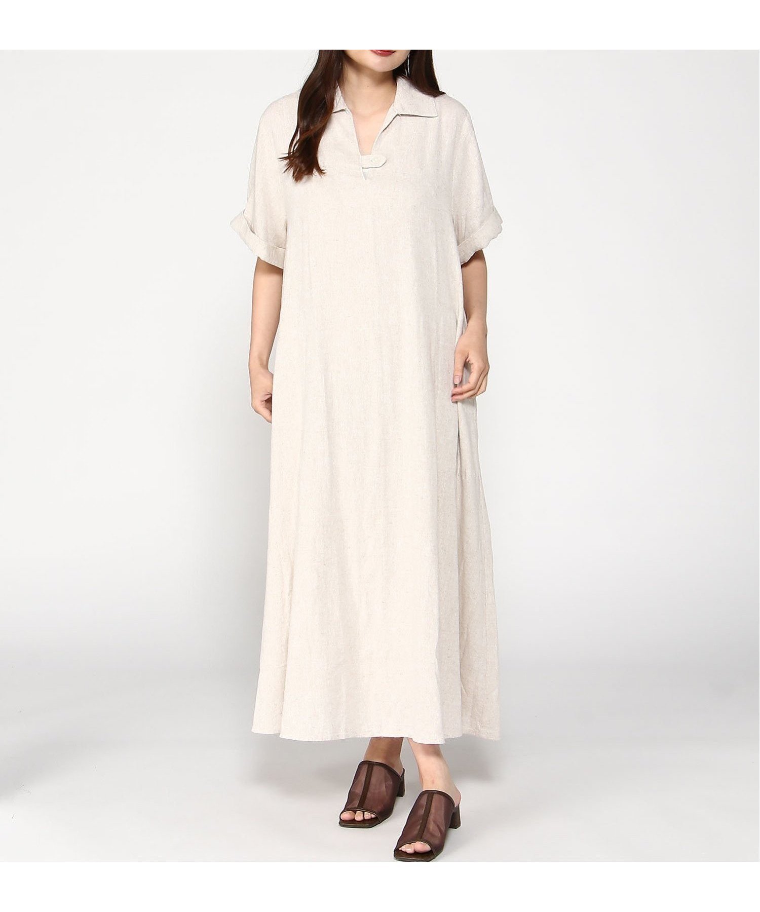 【バナナリパブリック ファクトリーストア/BANANA REPUBLIC FACTORY STORE】のBANANA REPUBLIC FACTORY STORE 日本限定 Aラインワンピース 人気、トレンドファッション・服の通販 founy(ファニー) 　ファッション　Fashion　レディースファッション　Fashion for Women　ワンピース　Dresses　Aラインワンピース・フレアシルエット　A-Line Dresses / Flared Silhouette Dresses　クラシカル　Classical, Vintage-Inspired　シューズ　Shoes, Footwear　スカーフ　Scarf, Neckwear　テクスチャー　Texture, Textured Fabric　ネックレス　Necklace, Pendant Necklace　リネン　Linen, Linen Fabric　 other-1|ID: prp329100004577106 ipo3291000000032749455