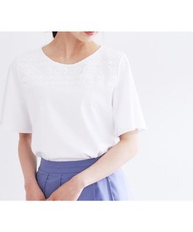 【リフレクト/Reflect】の【夏SALE/手洗い可】レースデザインジャージTシャツ 人気、トレンドファッション・服の通販 founy(ファニー) ファッション Fashion レディースファッション Fashion for Women トップス・カットソー Cut & Sew Tops シャツ・ブラウス・オフィスカジュアル Elegant Blouses & Button-Ups ロングTシャツ・Tシャツ Longline T-Shirts & Tees シルケット Silket, Silky Cotton ジャケット Jacket, Outerwear スリット Slit, Slit Detail バランス Balance, Style Balance レース Lace, Lace Fabric 夏 Summer |ID:prp329100004577155