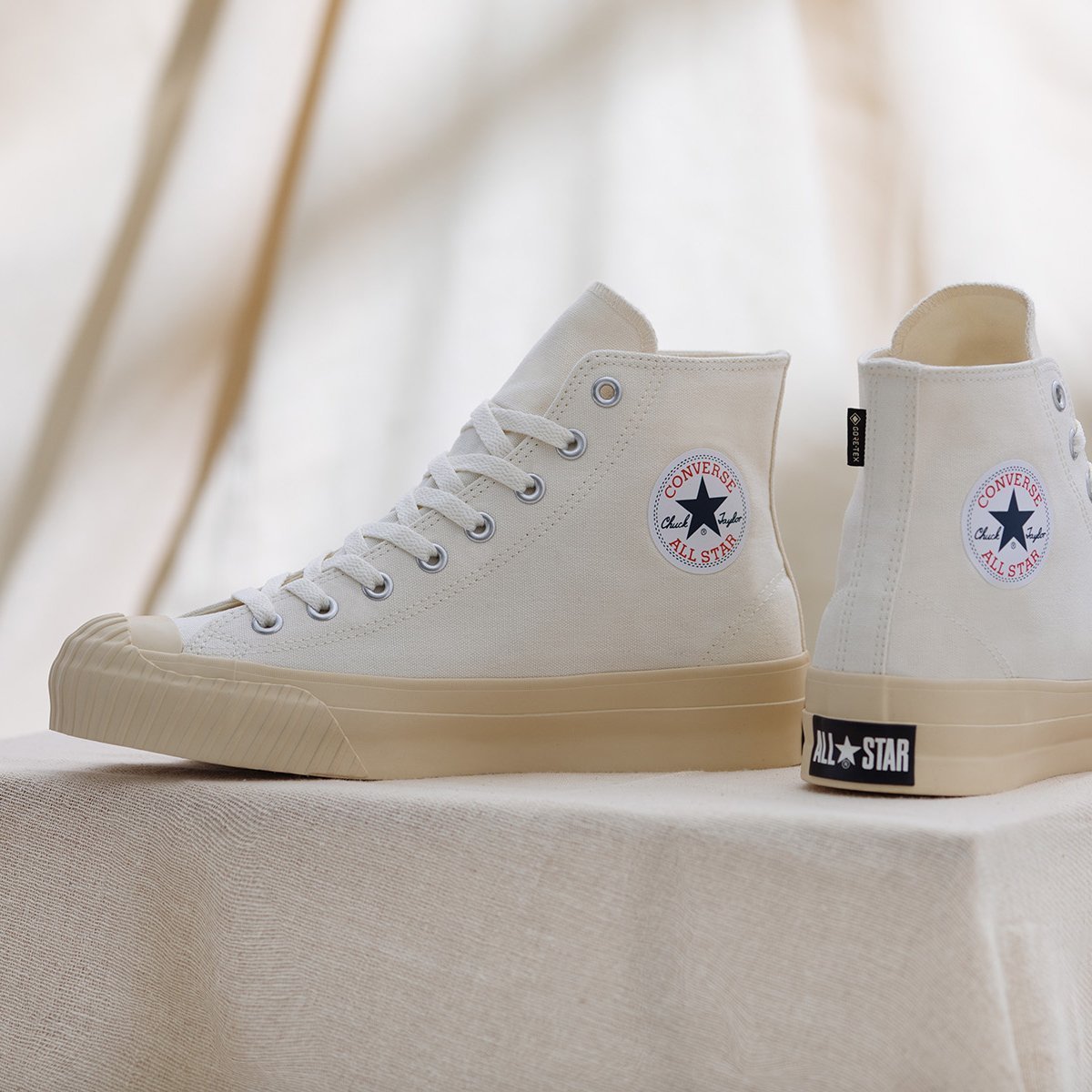 【コンバース/CONVERSE】の【CONVERSE 公式】ALL STAR nanamica GORE-TEX HI/【コンバース 公式】オールスター ナナミカ ゴアテックス HI インテリア・キッズ・メンズ・レディースファッション・服の通販 founy(ファニー) 　ファッション　Fashion　レディースファッション　WOMEN　カッティング　Cutting　キャンバス　Canvas　クラシック　Classic　シンプル　Simple　ストレッチ　Stretch　ストレート　Straight　フィット　Fit　ナチュラルホワイト|ID: prp329100004577203 ipo3291000000032419328