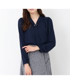 【ミッシュマッシュ/MISCH MASCH】の【ON/OFF使える万能アイテム】パールバー付きタイブラウス/MM518101 人気、トレンドファッション・服の通販 founy(ファニー) ファッション Fashion レディースファッション Fashion for Women トップス・カットソー Cut & Sew Tops シャツ・ブラウス・オフィスカジュアル Elegant Blouses & Button-Ups エレガント 上品 Elegant ギャザー Gathered, Ruffled パール Pearl, Pearl Accent ビジネス 仕事 通勤 Business / Work / Commuting thumbnail ネイビー|ID: prp329100004577218 ipo3291000000033671255