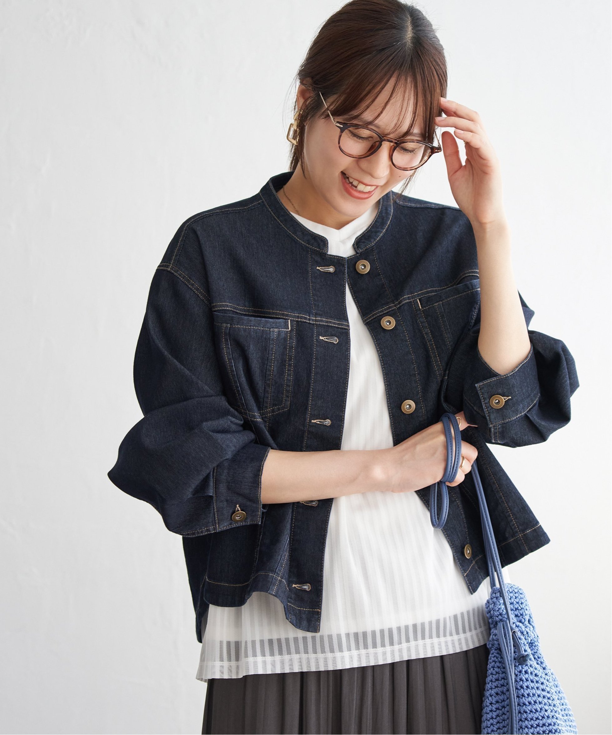 【イッカ/ikka】のメッシュデニムブルゾン インテリア・キッズ・メンズ・レディースファッション・服の通販 founy(ファニー) 　ファッション　Fashion　レディースファッション　Fashion for Women　アウター　Coat / Outerwear Collection　ブルゾンジャケット・スポーティアウター　Blouson Jackets　デニム　Denim, Jeans Material　ブルゾン　Blouson, Bomber Jacket　メッシュ　Mesh, Net Fabric　ネイビーブルー|ID: prp329100004577308 ipo3291000000033200035