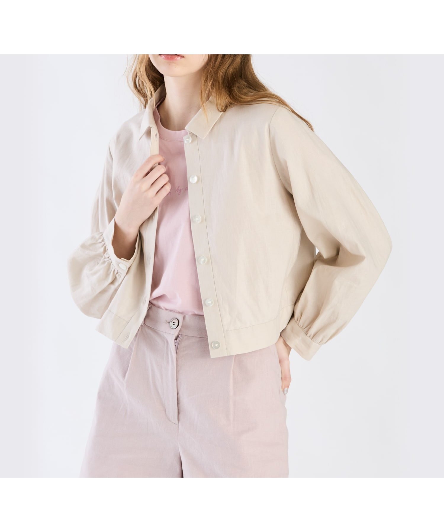 【アニエスベー ファム/agnes b. FEMME】のコットンリネンポプリンジャケット インテリア・キッズ・メンズ・レディースファッション・服の通販 founy(ファニー) 　ファッション　Fashion　レディースファッション　Ladies' Fashion Online　アウター　Coat Outerwear　ジャケット　Jackets　コンパクト　Compact　ショート　Short　シンプル　Simple　ジャケット　Jacket　ベージュ|ID: prp329100004577323 ipo3291000000032647251