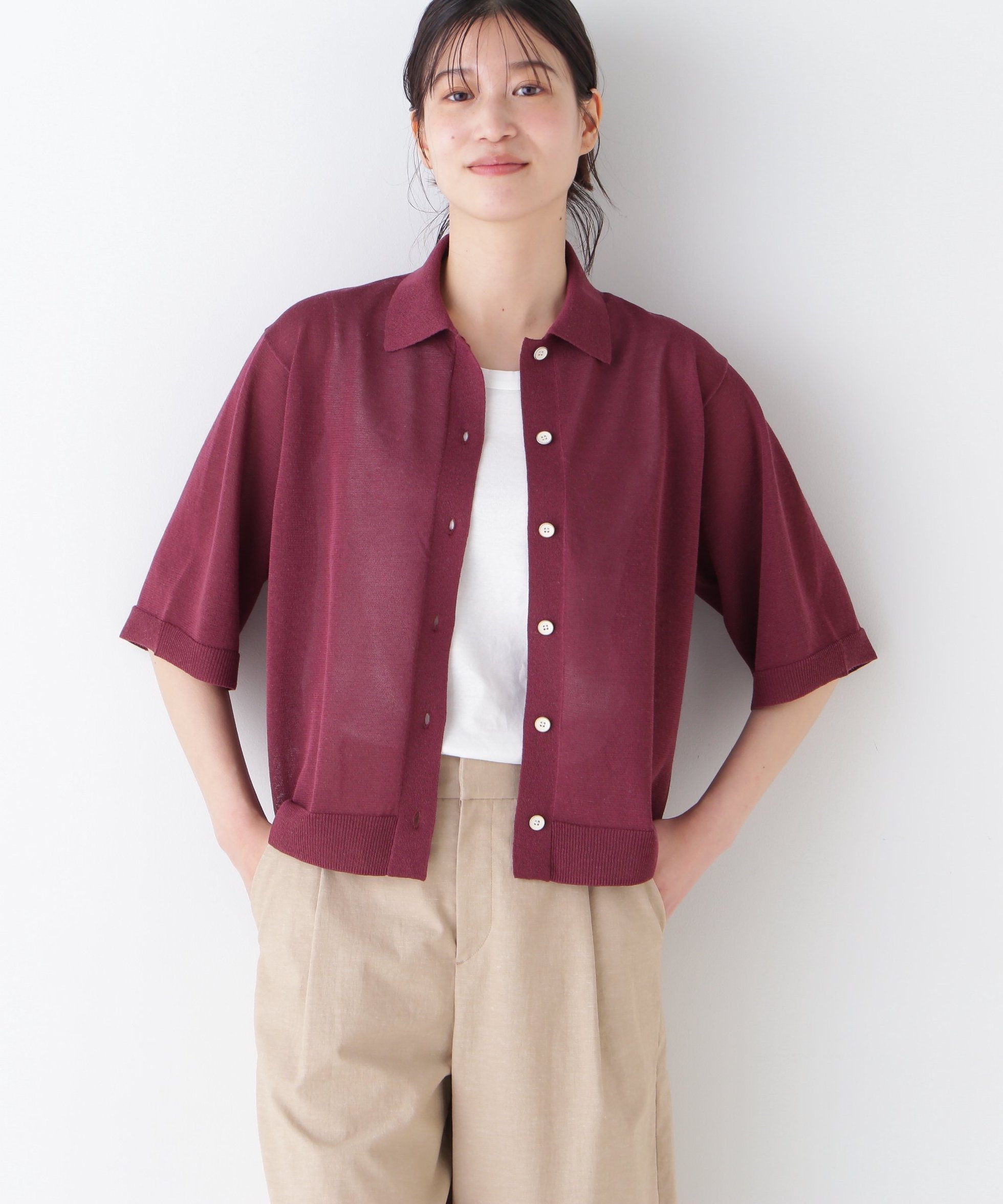 【ヒューマンウーマン/HUMAN WOMAN】のシアーハイゲージ半袖カーディガン インテリア・キッズ・メンズ・レディースファッション・服の通販 founy(ファニー) 　ファッション　Fashion　レディースファッション　Ladies' Fashion Online　トップス・カットソー　Tops/Tshirt　カーディガン　Cardigans　おすすめ　Recommend　カーディガン　Cardigan　クール　Cool　シアー　Sheer　スタンダード　Standard　トレンド　Trend　ボトム　Bottom　半袖　Short Sleeve　夏　Summer　ブラウン|ID: prp329100004577330 ipo3291000000032681036