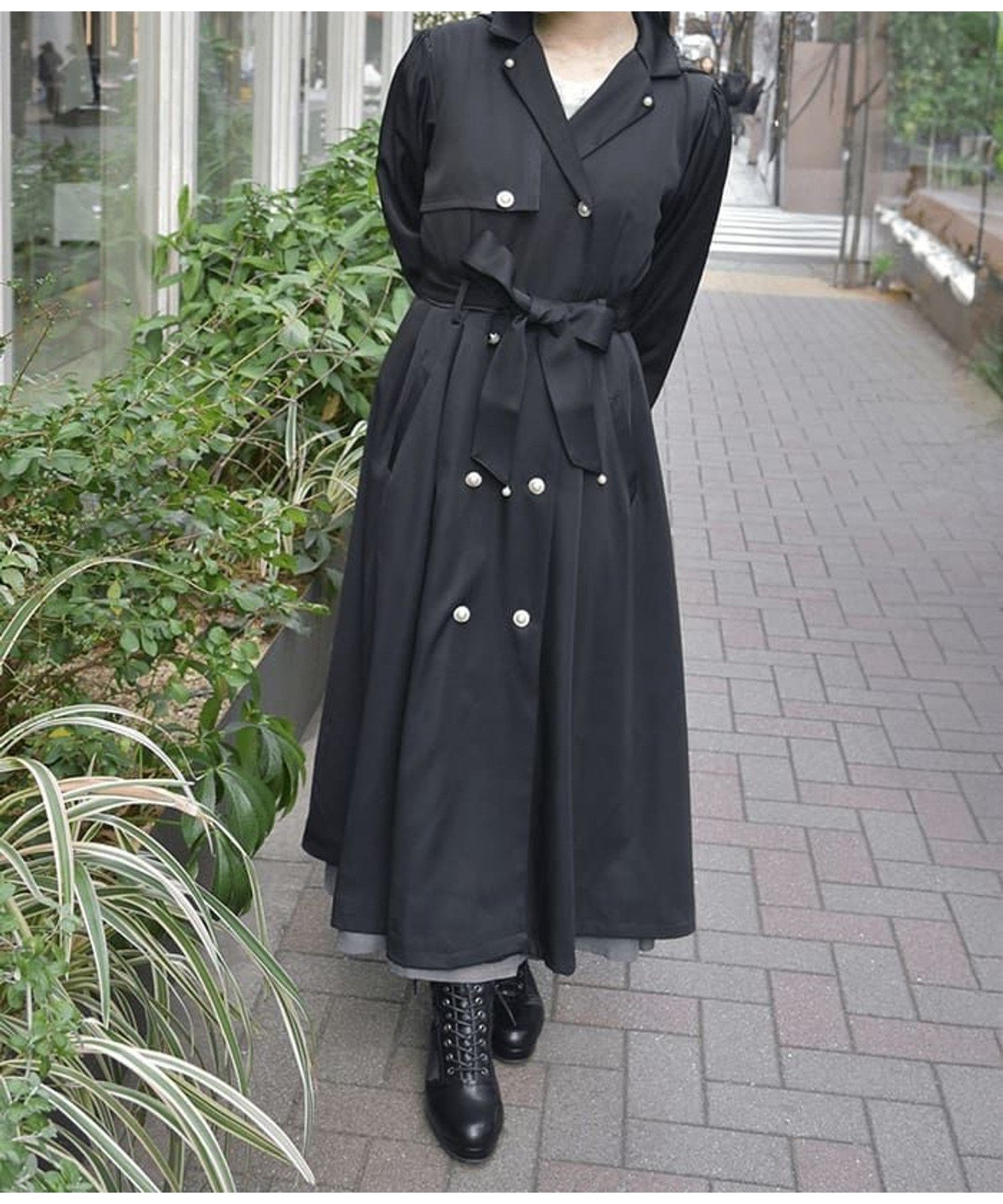 【アクシーズファム/axes femme】のフード付トレンチコート インテリア・キッズ・メンズ・レディースファッション・服の通販 founy(ファニー) 　ファッション　Fashion　レディースファッション　Ladies' Fashion Online　アウター　Coat Outerwear　コート　Coats　トレンチコート　Trench Coats　エレガント 上品　Elegant　スタイリッシュ　Stylish　ロング　Long　黒|ID: prp329100004577369 ipo3291000000032647454