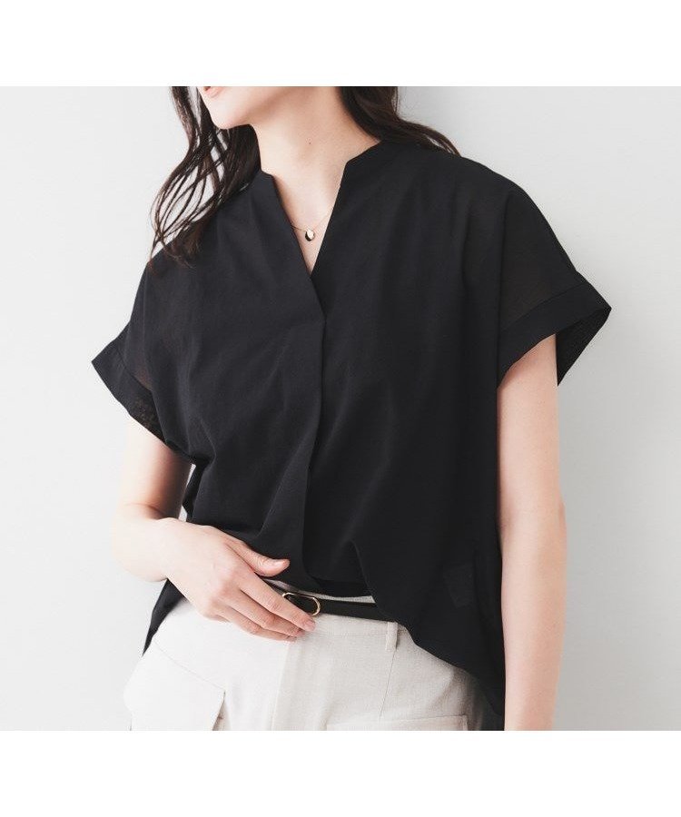 【アンタイトル/UNTITLED】の【洗える/スキッパー】フレンチスリーブシアーブラウス 人気、トレンドファッション・服の通販 founy(ファニー) 　ファッション　Fashion　レディースファッション　Ladies' Fashion Online　トップス・カットソー　Tops/Tshirt　シャツ/ブラウス　Shirts/Blouses　スキッパー　Skipper　スリーブ　Sleeve　タンブラー　Tumbler　デコルテ　Decolletage　フレンチ　French　ワイド　Wide　洗える　Washable　 other-1|ID: prp329100004577376 ipo3291000000032666915