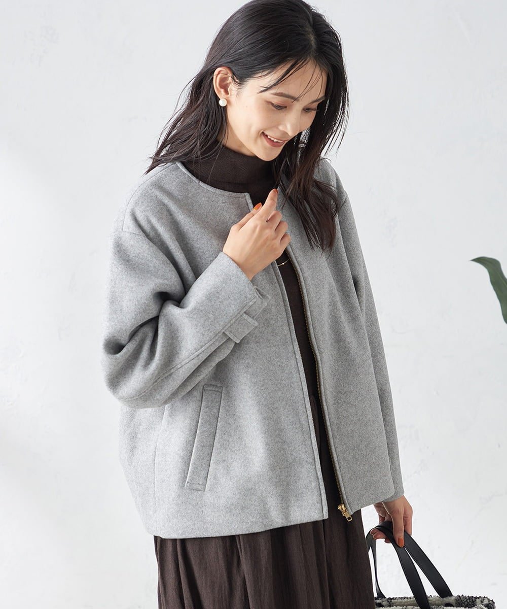 【アー ヴェー ヴェー/a.v.v】のノーカラーコクーンジャケット 人気、トレンドファッション・服の通販 founy(ファニー) 　ファッション　Fashion　レディースファッション　Fashion for Women　アウター　Coat / Outerwear Collection　レディースジャケット・軽アウター　Jackets　なめらか　Smooth, Silky Texture　コンパクト　Compact, Small Size　シンプル　Simple, Minimal　ジャケット　Jacket, Outerwear　スタイリッシュ　Stylish, Fashionable　フェミニン　Feminine, Girly　ブルゾン　Blouson, Bomber Jacket　メルトン　Melton, Heavy Wool　ロング　Long, Long-Length　再入荷　Restock / Back in Stock　ビジネス 仕事 通勤　Business / Work / Commuting　 other-1|ID: prp329100004577423 ipo3291000000033800597