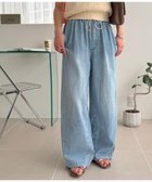 【ディスコート/Discoat】のライトオンスデニムイージーワイドパンツ サックスブルー|ID: prp329100004577449 ipo3291000000032460020