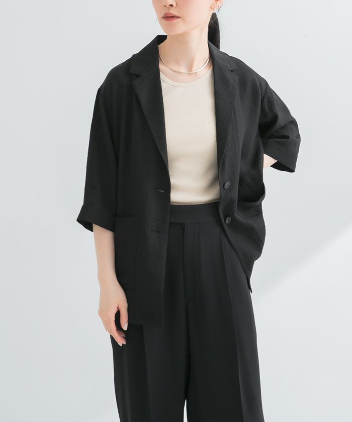 【アーバンリサーチ/URBAN RESEARCH】の『接触冷感』Naiaアセテートハーフスリーブジャケット インテリア・キッズ・メンズ・レディースファッション・服の通販 founy(ファニー) https://founy.com/ ファッション Fashion レディースファッション Ladies' Fashion Online アウター Coat Outerwear ジャケット Jackets 2025年 2025 2025春夏・S/S Ss,Spring/Summer,2025 おすすめ Recommend インナー Inner サマー Summer シンプル Simple ジャケット Jacket スリット Slit デニム Denim プリント Print ロング Long 夏 Summer S/S・春夏 Ss・Spring/Summer 秋 Autumn/Fall |ID: prp329100004577456 ipo3291000000032422135
