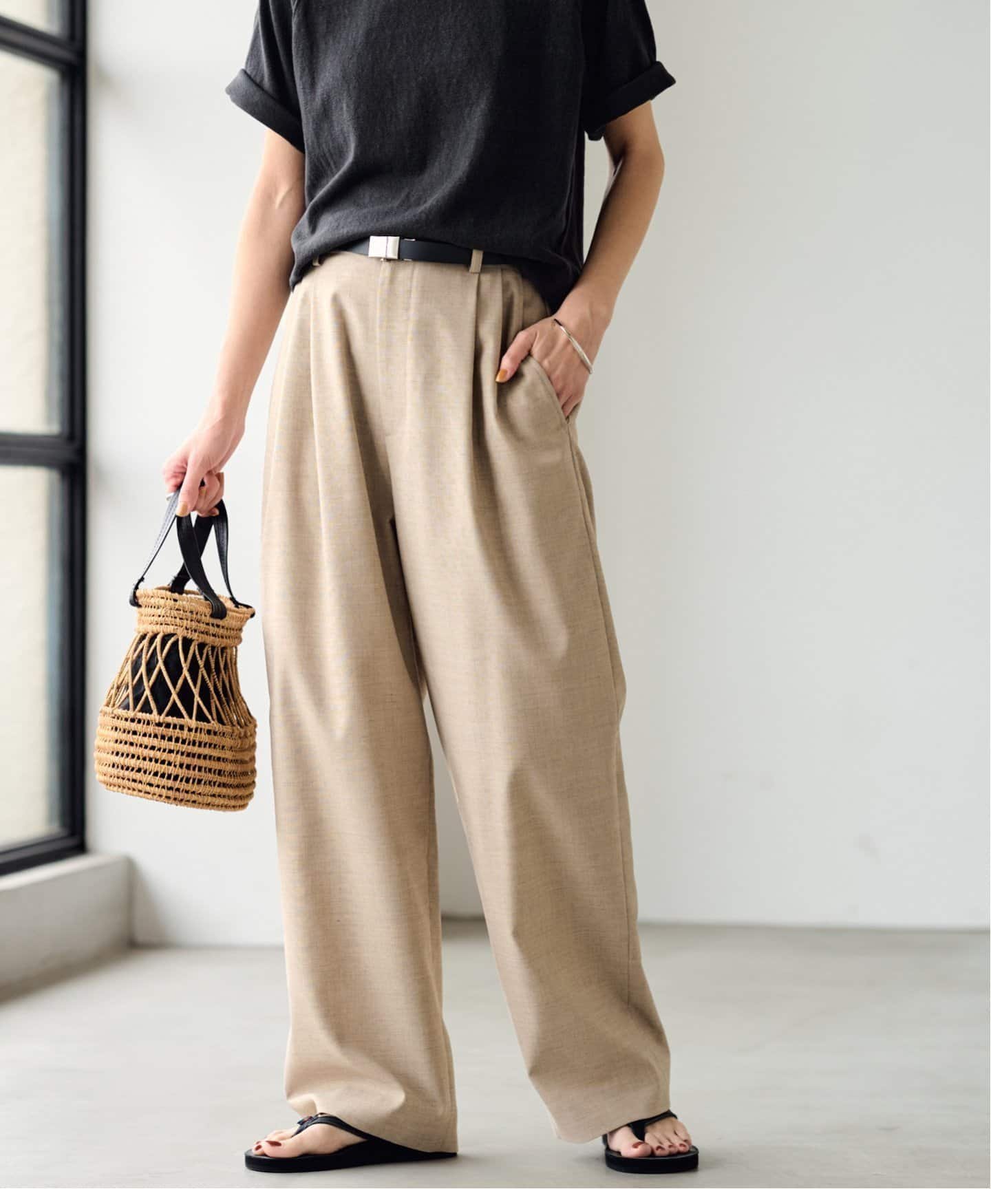 【フレームワーク/FRAMeWORK】のリネンライククロスタックパンツ 人気、トレンドファッション・服の通販 founy(ファニー) 　ファッション　Fashion　レディースファッション　Fashion for Women　パンツ　Pants & Trousers　ストレッチ　Stretch, Stretchy Fabric　ストレート　Straight, Straight Cut　リネン　Linen, Linen Fabric　リラックス　Relax, Relaxed Fit　 other-1|ID: prp329100004577489 ipo3291000000032692861